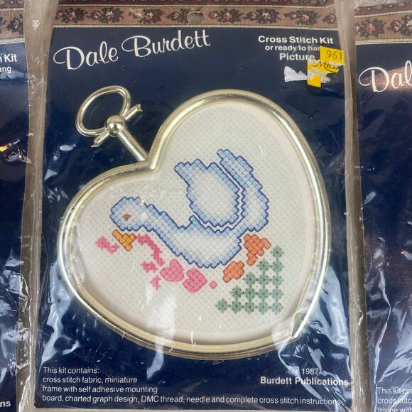 Vintage 1987 Dale Burdett Cross Stitch Kit Picture Frame Duck Goose Hen - Picture 3 of 8